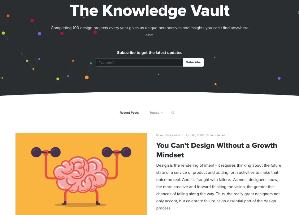 Screenshot Of The Knowledge Vault by Zurb