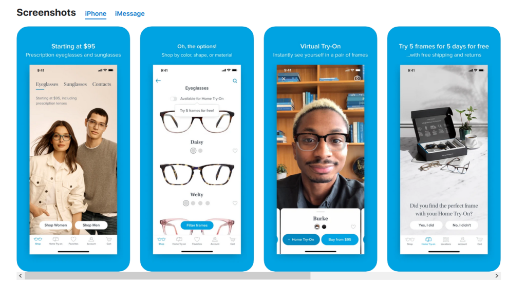 Warby Parker Customer Service Goals Screenshot